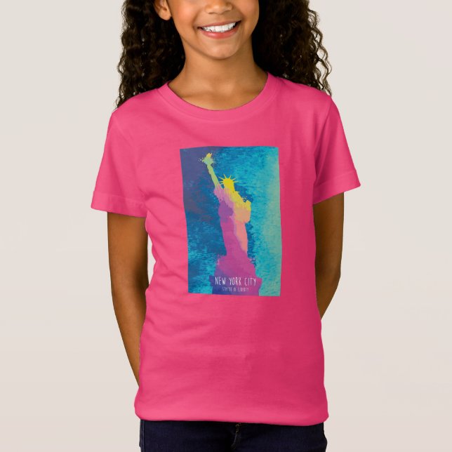 Camiseta Estatua de la acuarela de la libertad (Anverso)