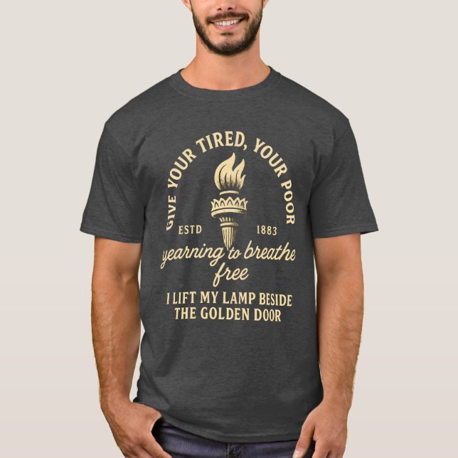 Camiseta Estatua de la Antorcha de la Libertad con cita de  (Anverso)