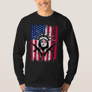 Camiseta Estatua De La Bandera Estadounidense De La Liberta