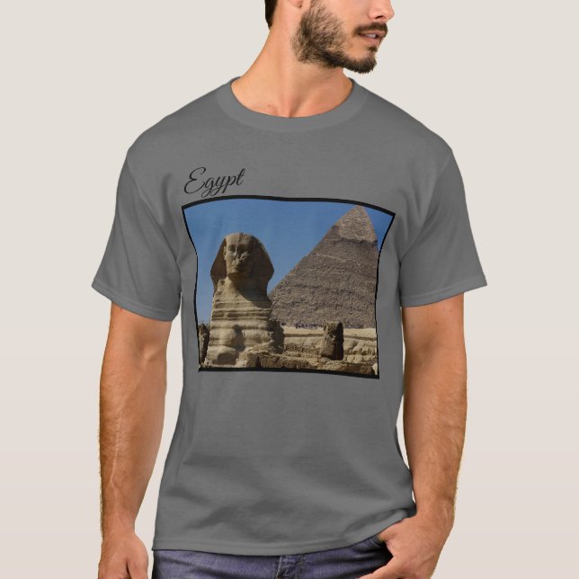 Camiseta Estatua de la Gran Esfinge Giza El Cairo Foto de v (Anverso)