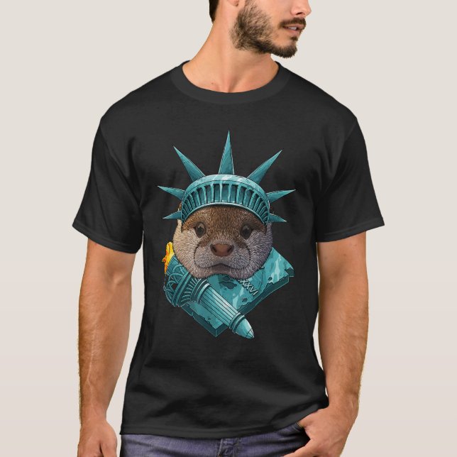 Camiseta Estatua De La Libertad 4 De Julio Animal Usa Ame (Anverso)
