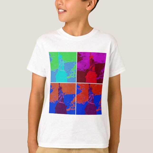 Camiseta Estatua de la libertad al estilo del arte pop (Anverso)