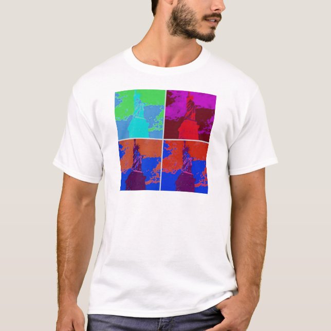 Camiseta Estatua de la libertad al estilo del arte pop (Anverso)