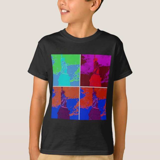 Camiseta Estatua de la libertad al estilo del arte pop (Anverso)