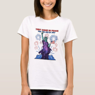 Camiseta Estatua de la Libertad alienígena 4 de julio