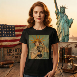 Camiseta Estatua de la Libertad, anuncio de guerra patrióti
