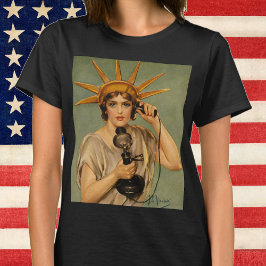 Camiseta Estatua de la Libertad, anuncio de guerra patrióti
