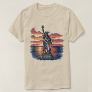Camiseta Estatua de la Libertad Bandera Americana