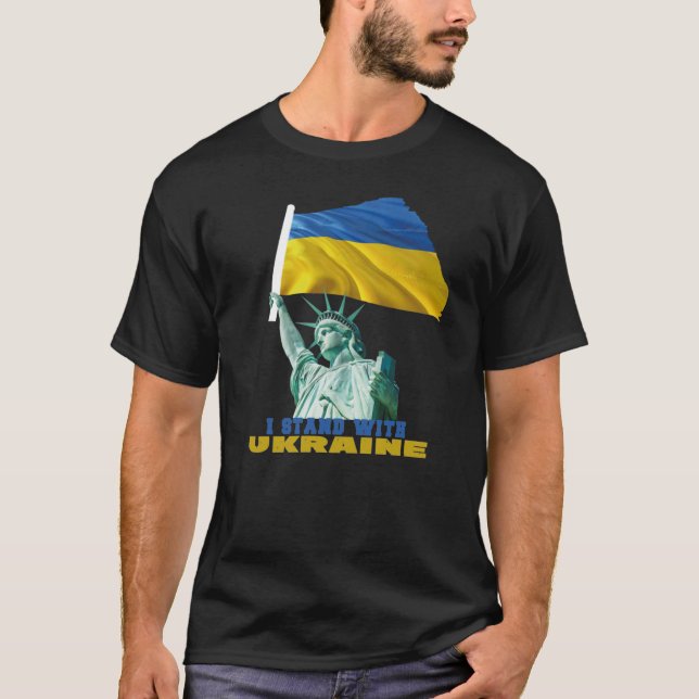 Camiseta Estatua de la Libertad Bandera de Ucrania (Anverso)