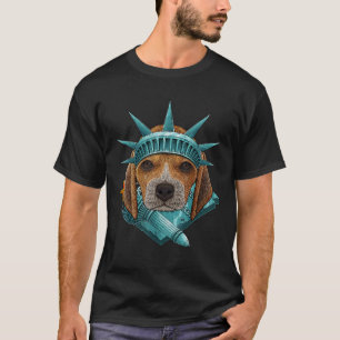 Camiseta Estatua De La Libertad Beagle 4 De Julio Perro USA
