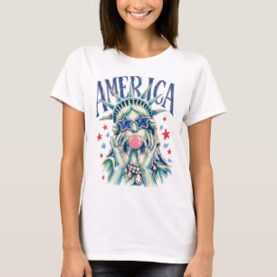 Camiseta Estatua de la Libertad con Pinceladas Elegantes So