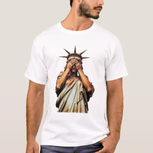 Camiseta Estatua de la Libertad cubriendo su cara de vergüe