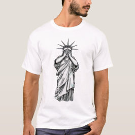 Camiseta Estatua de la Libertad cubriendo su rostro de verg
