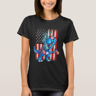 Camiseta Estatua De La Libertad De Dino 4 De Julio Niños Ca