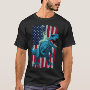 Camiseta Estatua De La Libertad De Dino 4 De Julio Niños Ca