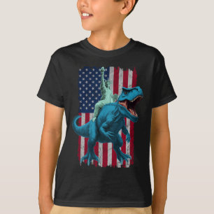 Camiseta Estatua De La Libertad De Dino 4 De Julio Niños Ca