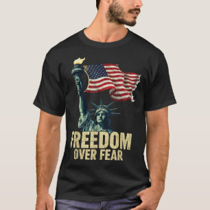 Camiseta Estatua de la Libertad de gráfico de bandera Dom s