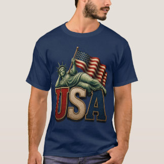 Camiseta Estatua de la Libertad de la bandera estadounidens