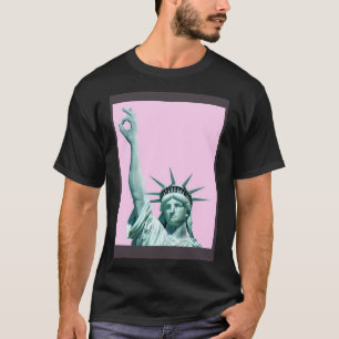 Camiseta Estatua de la Libertad de las Mujeres Rosa de los 
