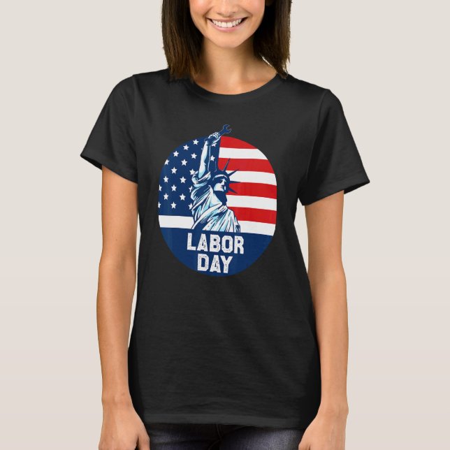 Camiseta Estatua De La Libertad De Trabajo Día Patriótico U (Anverso)