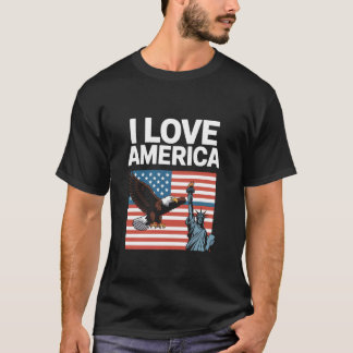 Camiseta Estatua de la Libertad del Águila Amo América