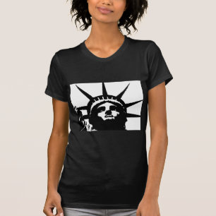Camiseta Estatua de la Libertad del Pop blanco y negro