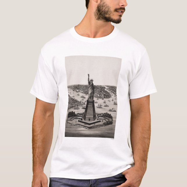 Camiseta Estatua de la libertad en el puerto de Nueva York (Anverso)