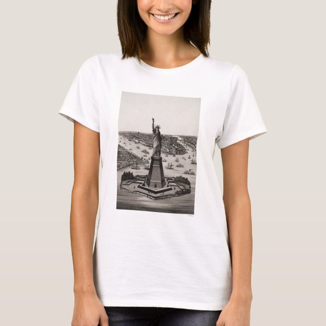 Camiseta Estatua de la libertad en el puerto de Nueva York (Anverso)