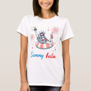 Camiseta Estatua de la Libertad en flotador de verano para 
