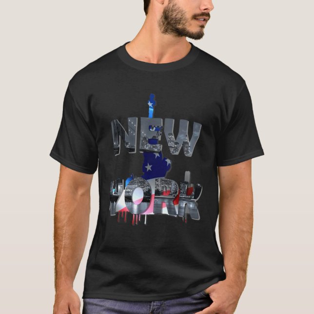 Camiseta Estatua De La Libertad En Nueva York Hombres Mujer (Anverso)