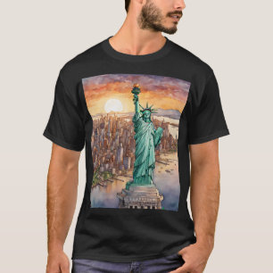 Camiseta Estatua de la Libertad: La puesta de sol de las ac