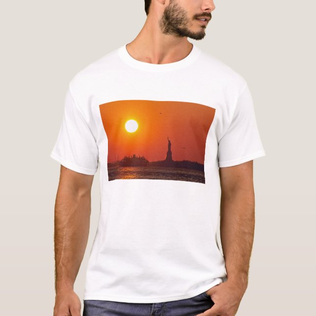 Camiseta Estatua de la Libertad, New York Harbour, Nueva Yo (Anverso)