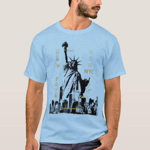 Camiseta Estatua de la Libertad Nyc azul de la luz de los h