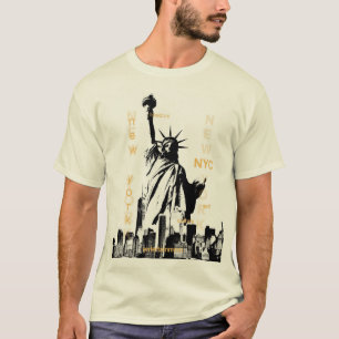 Camiseta Estatua de la Libertad Nyc Manhattan Mens Natural 