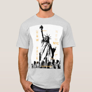 Camiseta Estatua de la Libertad Nyc New York Mens Ash Gray