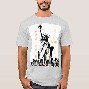 Camiseta Estatua de la Libertad Nyc New York Mens Ash Gray 