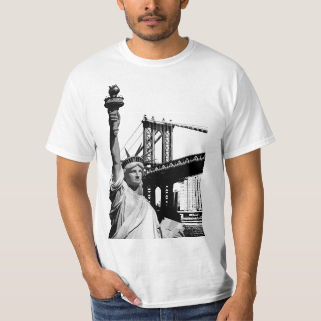 Camiseta Estatua de la Libertad Nyc New York Mens Modern (Anverso)