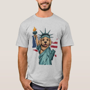 Camiseta Estatua de la Libertad perruna del 4 de julio Patr