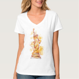 Camiseta Estatua de la Libertad pintada a mano