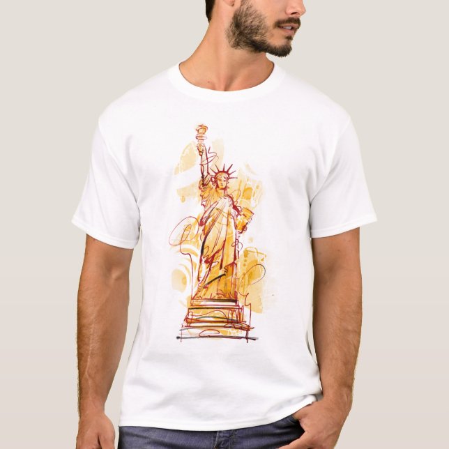 Camiseta Estatua de la Libertad pintada a mano (Anverso)