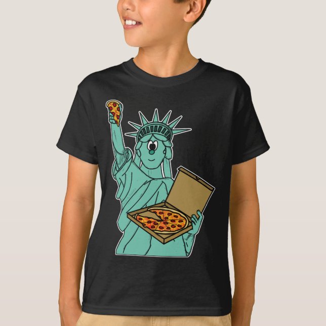 Camiseta Estatua de la Libertad Pizza Día de la Independenc (Anverso)