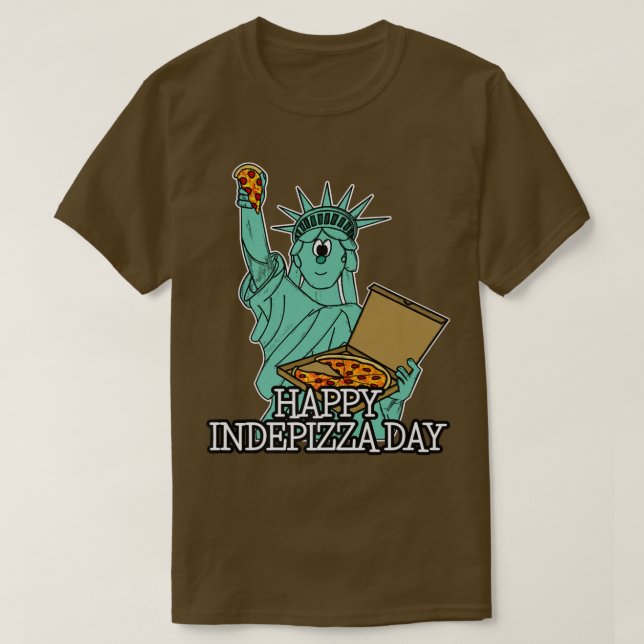 Camiseta Estatua de la Libertad Pizza Indepizza Día Indepen (Diseño del anverso)