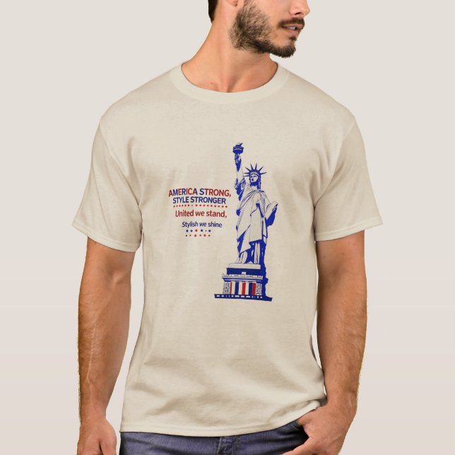 Camiseta Estatua de la Libertad Tee - Estados Unidos fuerte (Anverso)