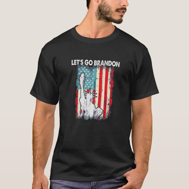 Camiseta Estatua De La Libertad Vamos Brandon Bandera Ameri (Anverso)