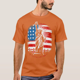Camiseta Estatua de la Libertad Vintage Deteriorada