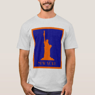 Camiseta Estatua de la Libertad y Nueva York en Naranja y A