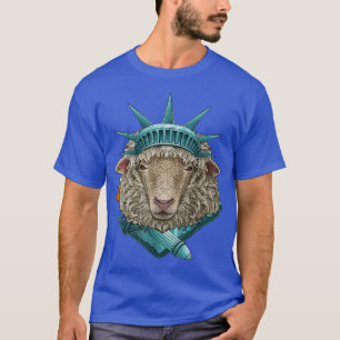 Camiseta Estatua De La Oveja Liberty 4 De Julio Agricultor 