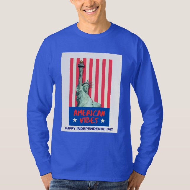 Camiseta Estatua de las "Vibes Americanas" Libertad Persona (Anverso)