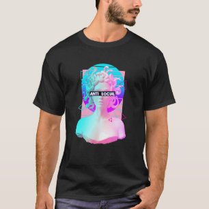 Camiseta Estatua de Medusa de vaporwave anti social retro g