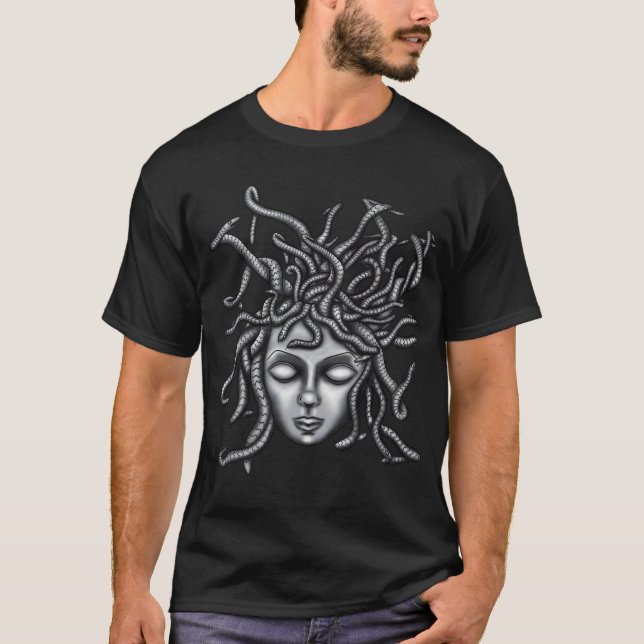Camiseta Estatua de Medusa, escultura griega, mitología (Anverso)